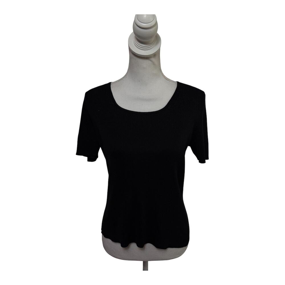 Ann Taylor 100% Silk Black Blouse Medium